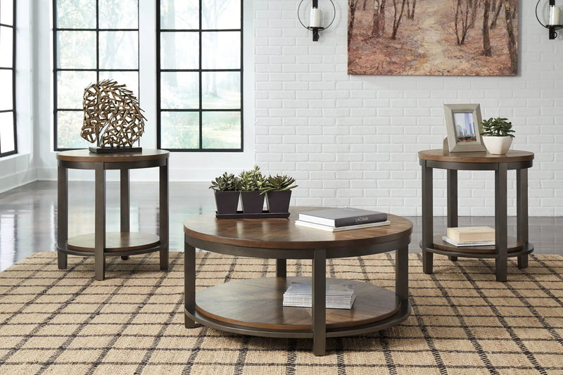 Roybeck - Occasional Table Set (Set of 3) - Light Brown / Bronze by Unique Piece Furniture