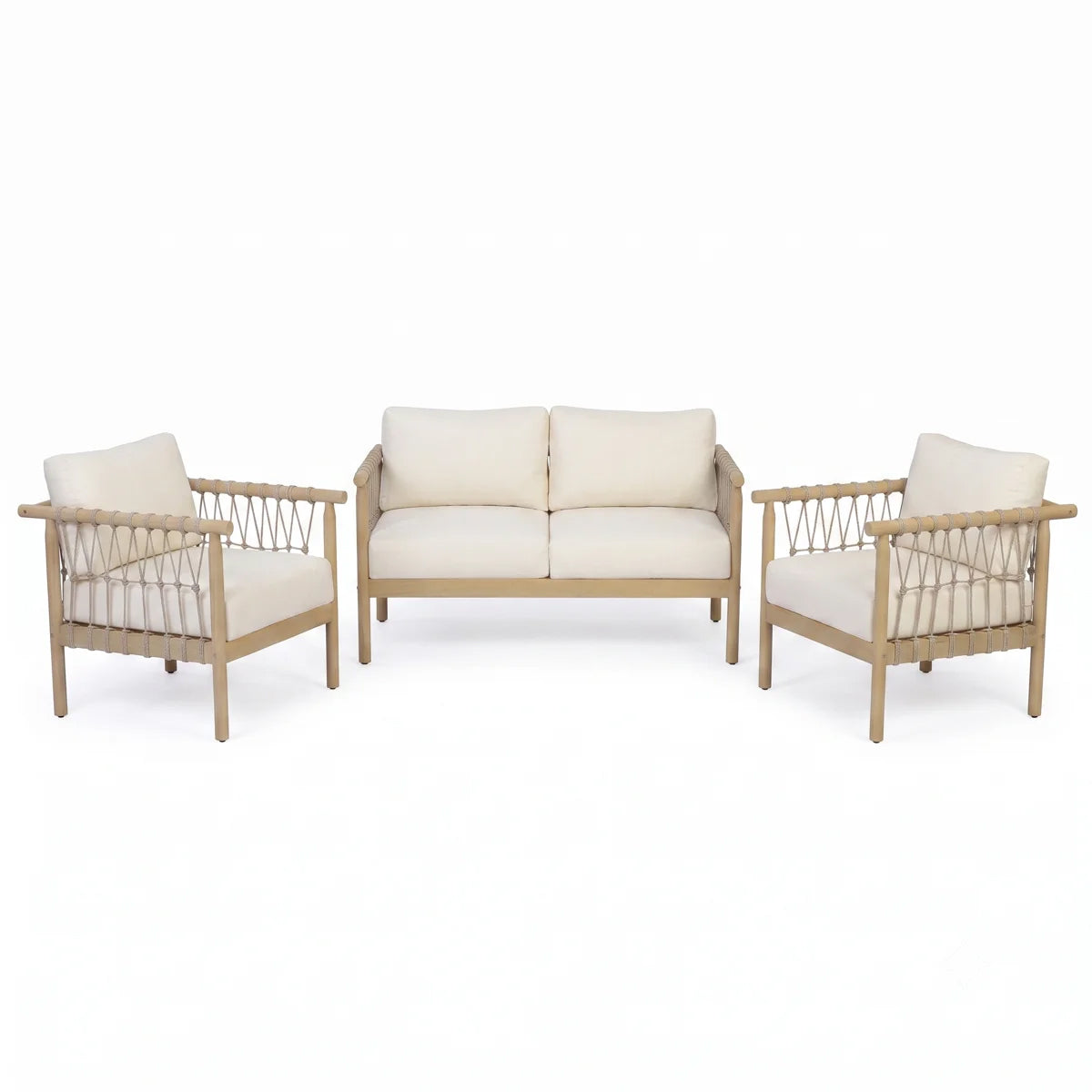 Outdoor Acacia Wood 3-Piece Furniture Set, photo 4 of 10