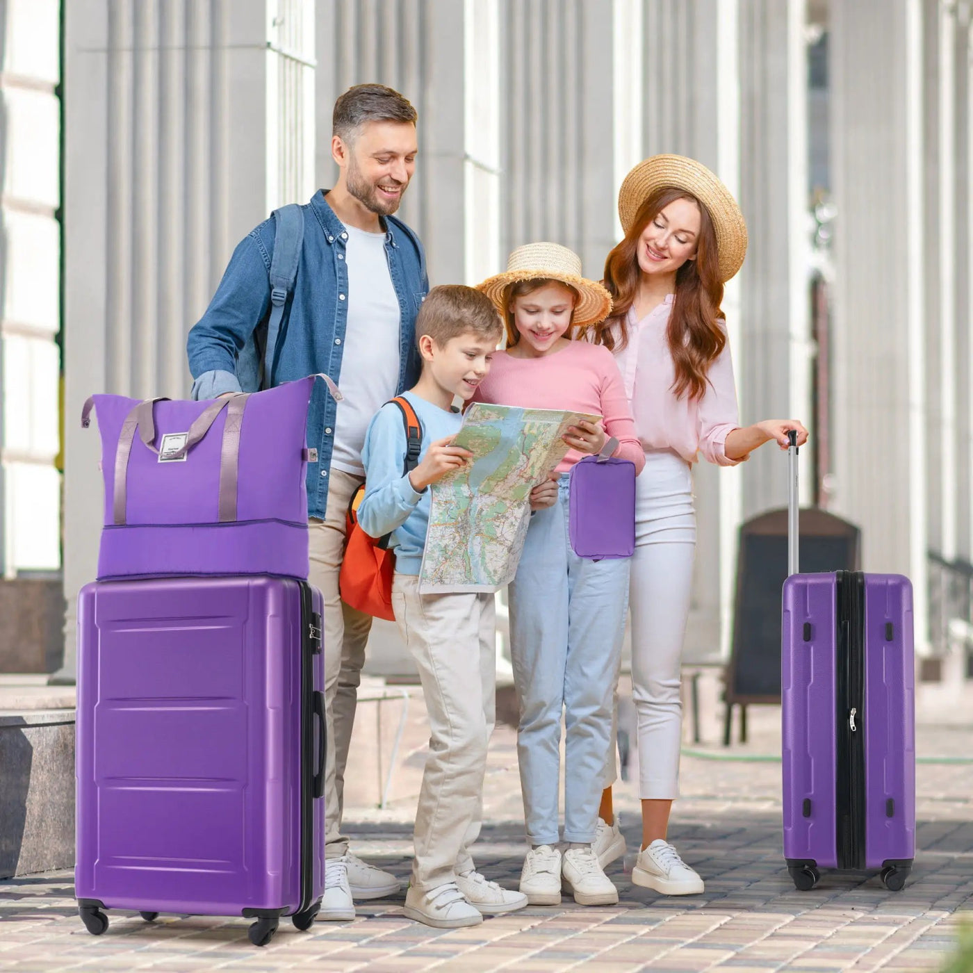 2 Piece Luggage Set With Bags Expanable Spinner Wheels ABS Lightweight Suitcase With Tsa Lock 20" / 28" by HouseOfZazla