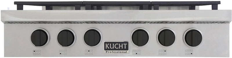 Kucht 36" Stainless Propane Cooktop-KFX369T/LP-K by Farmhouse Kitchen and Bath