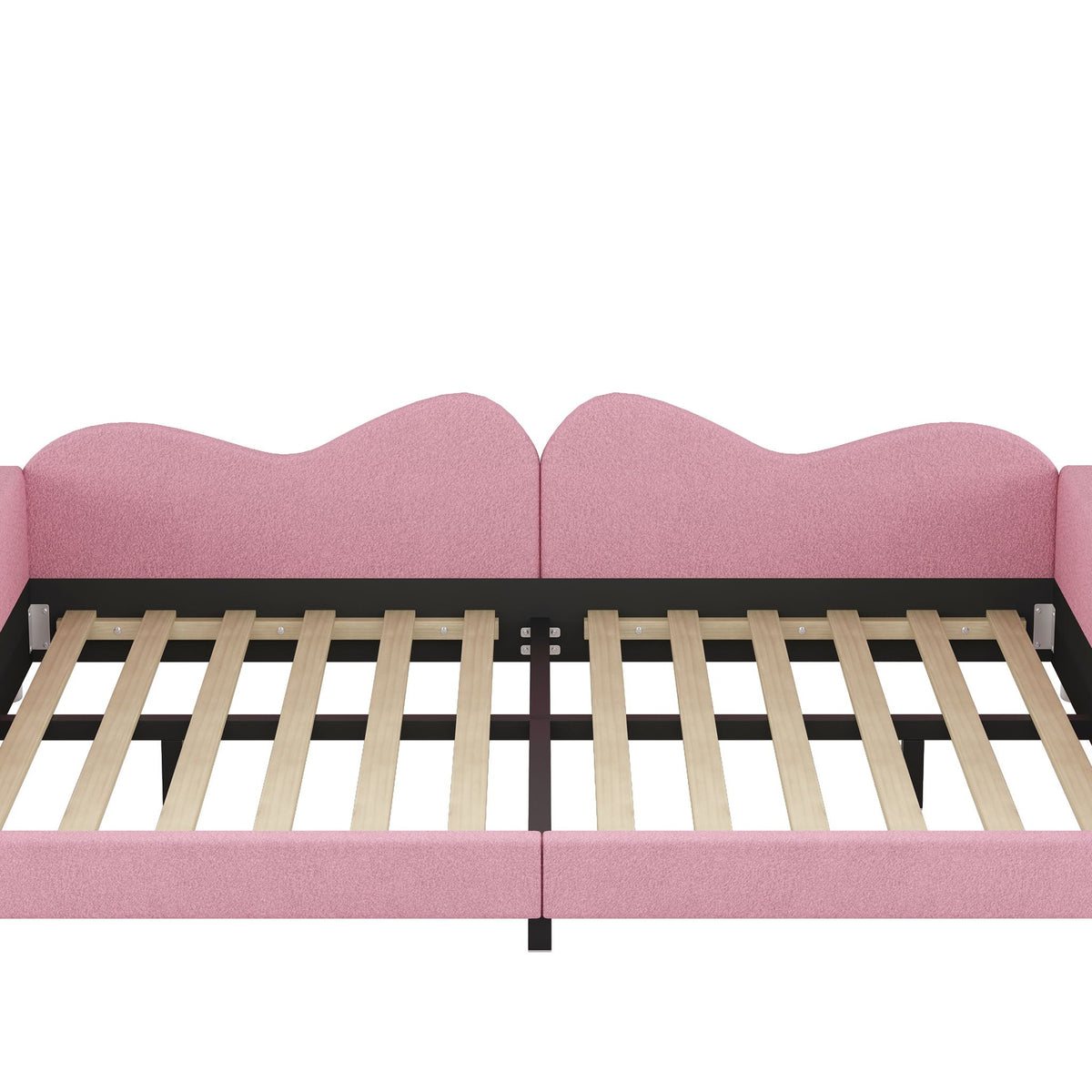 Upholstered Daybed with Cloud-Shaped Backrest - Full Size, Sherpa Fabric, photo 8 of 31