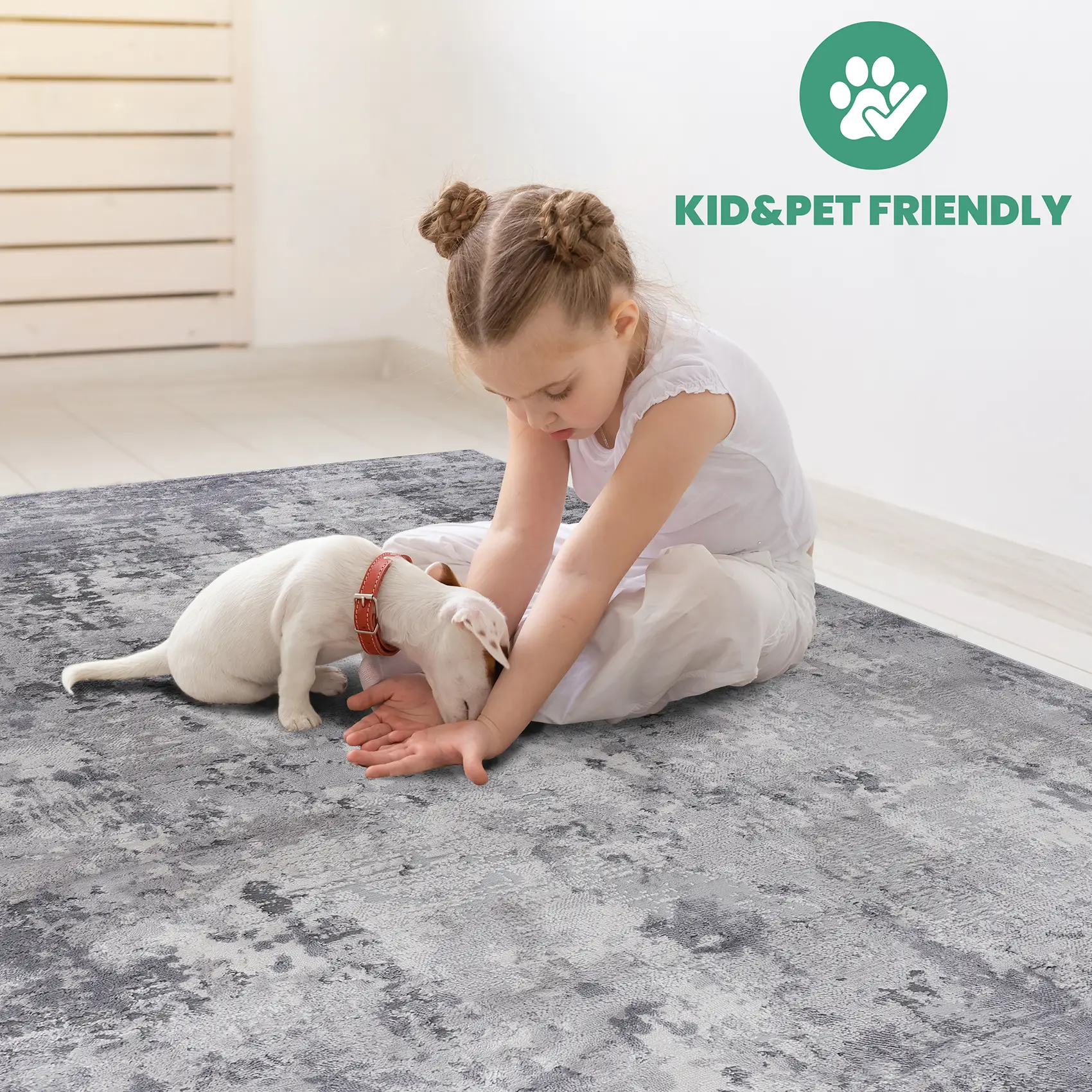 Marfi Collection 7.9X10 Light Area Rug by HouseOfZazla