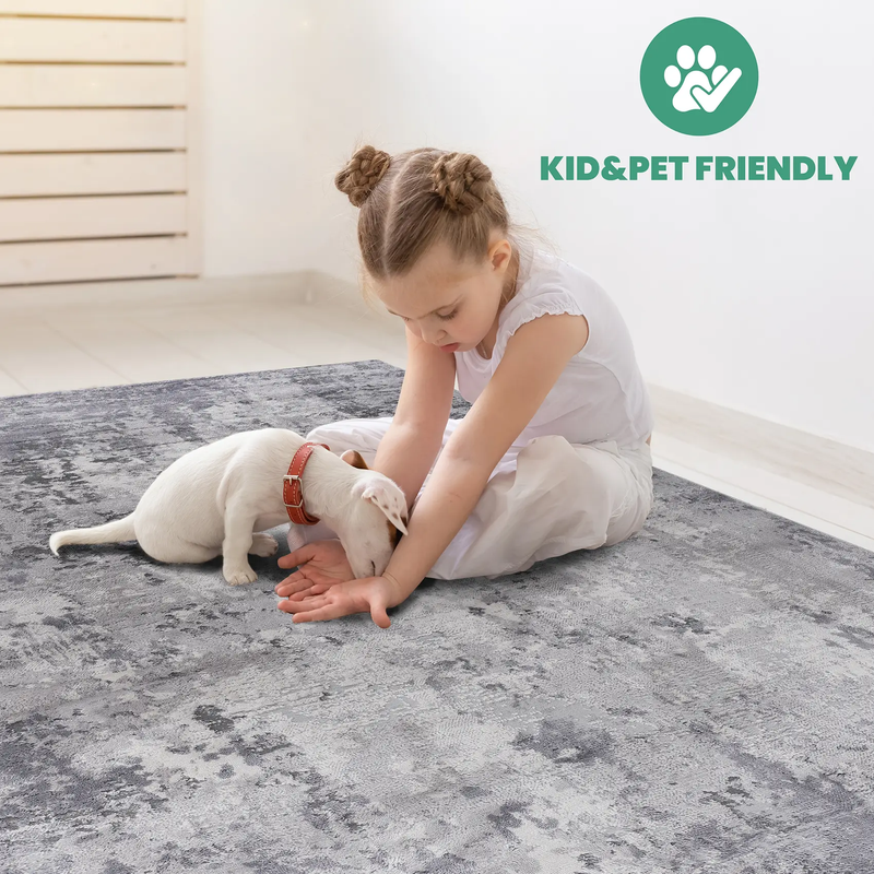 Marfi Collection 7.9X10 Light Area Rug by HouseOfZazla