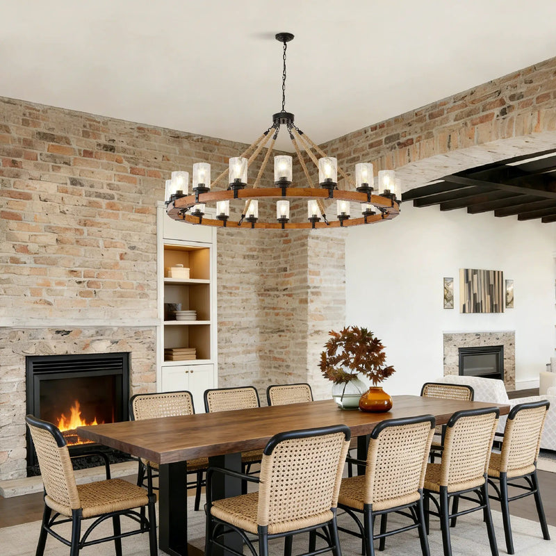 18-Light Rustic Wagon Wheel Chandelier by HouseOfZazla