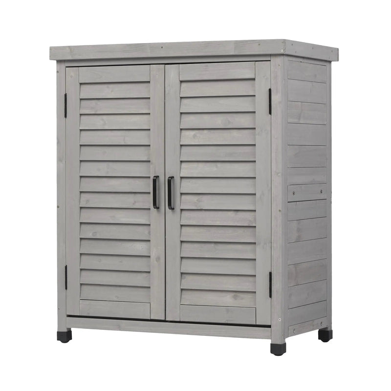 Potting Bench With Storage Cabinet And Metal Table Top For Outdoor by Unique Piece Furniture
