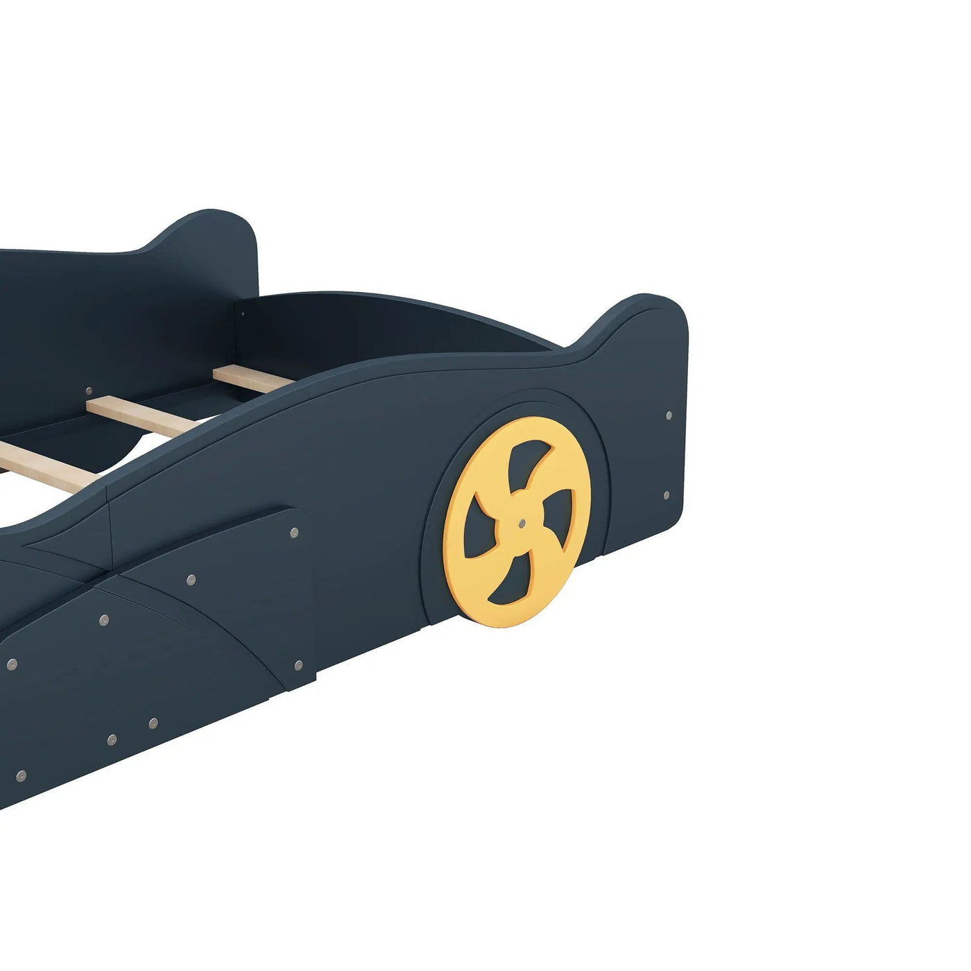 Race Car Shaped Platform Bed With Wheels And Storage by HouseOfZazla