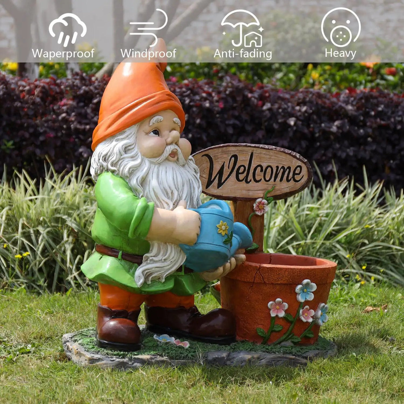 Outdoor Garden Gnome Flower Pot Planter by HouseOfZazla