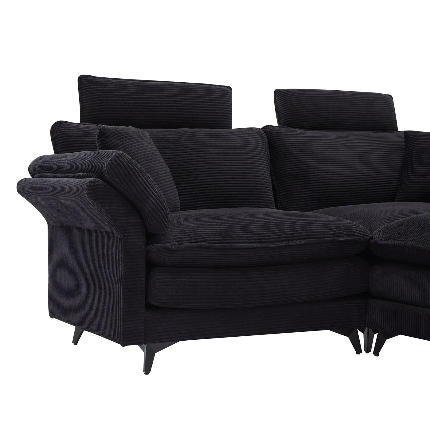 Modern Deep Seat Sectional Sofa With Ottoman by HouseOfZazla