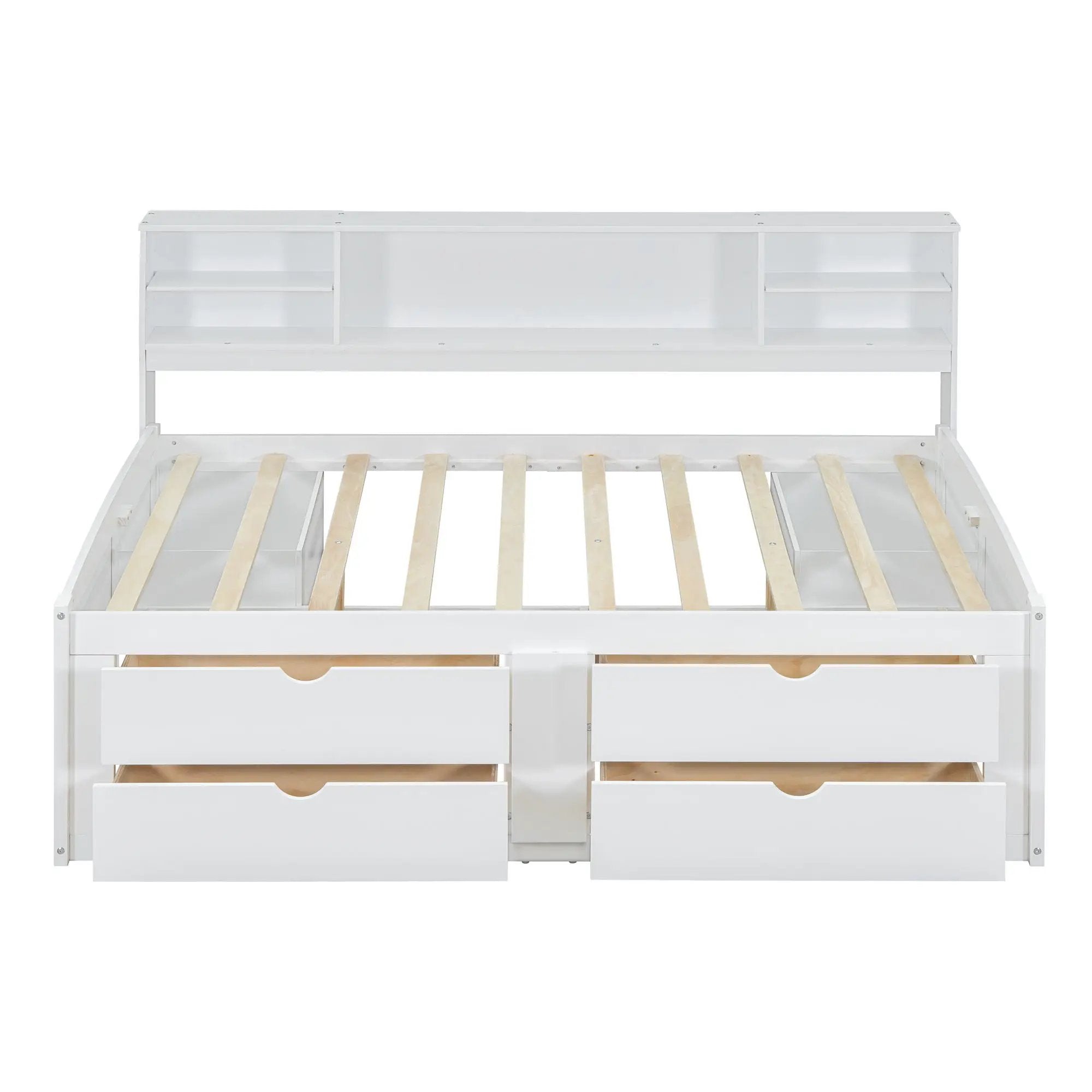 Daybed With 2 Bedside Cabinets, Upper Shelves And 4 Drawers by HouseOfZazla