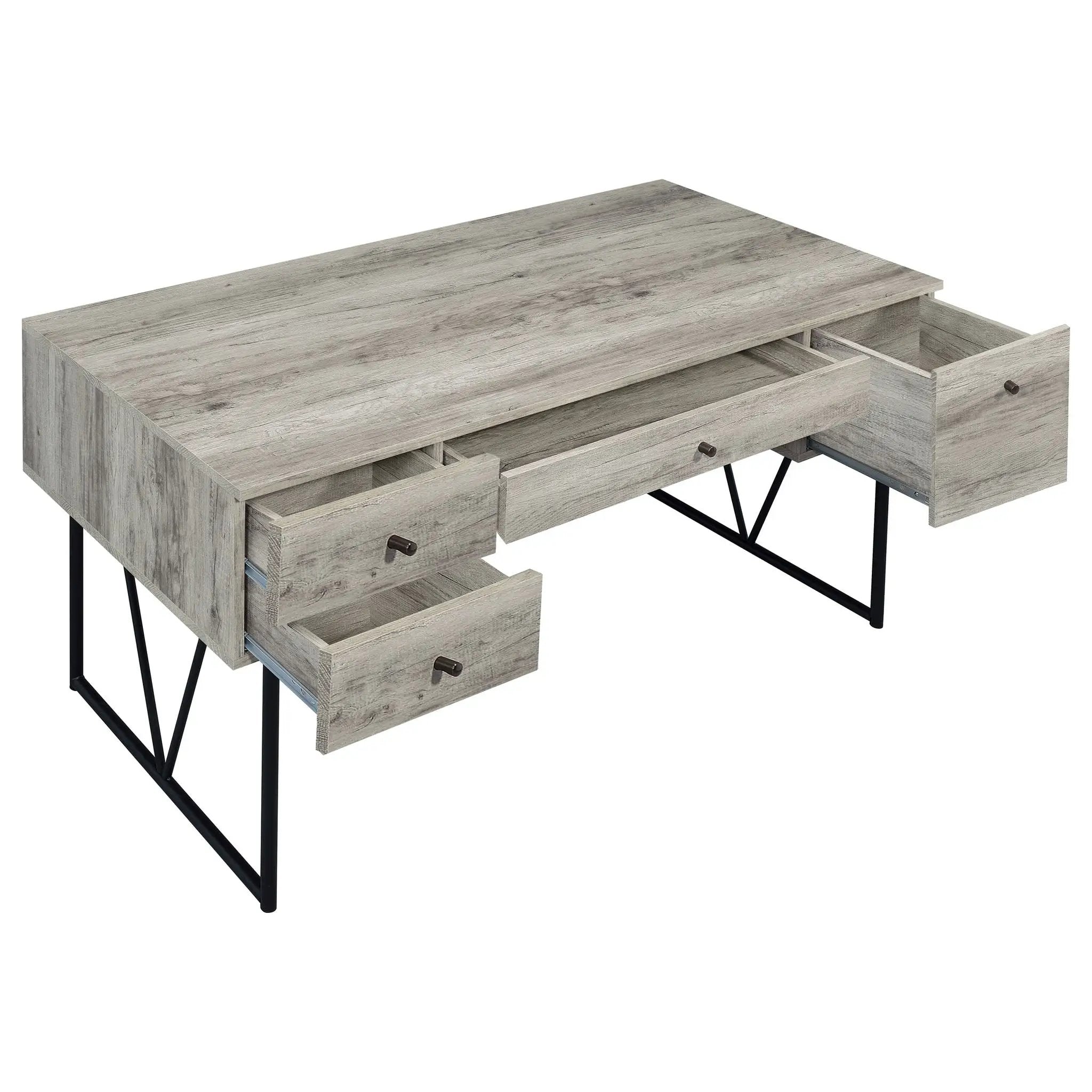 Analiese 63-inch 4-drawer Writing Desk Grey Driftwood by Unique Piece Furniture