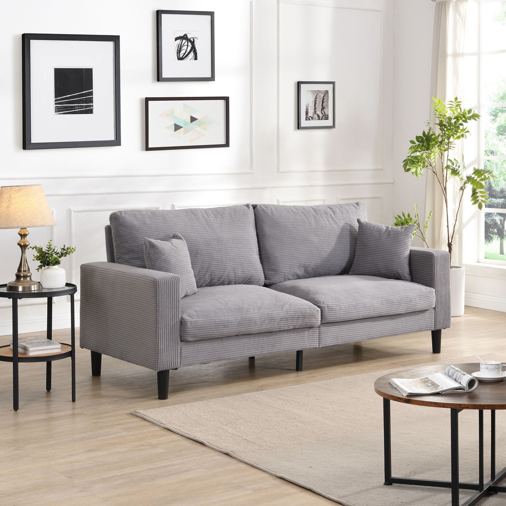 Modern Upholstered 3 Seat Sofa, High Resilience by HouseOfZazla