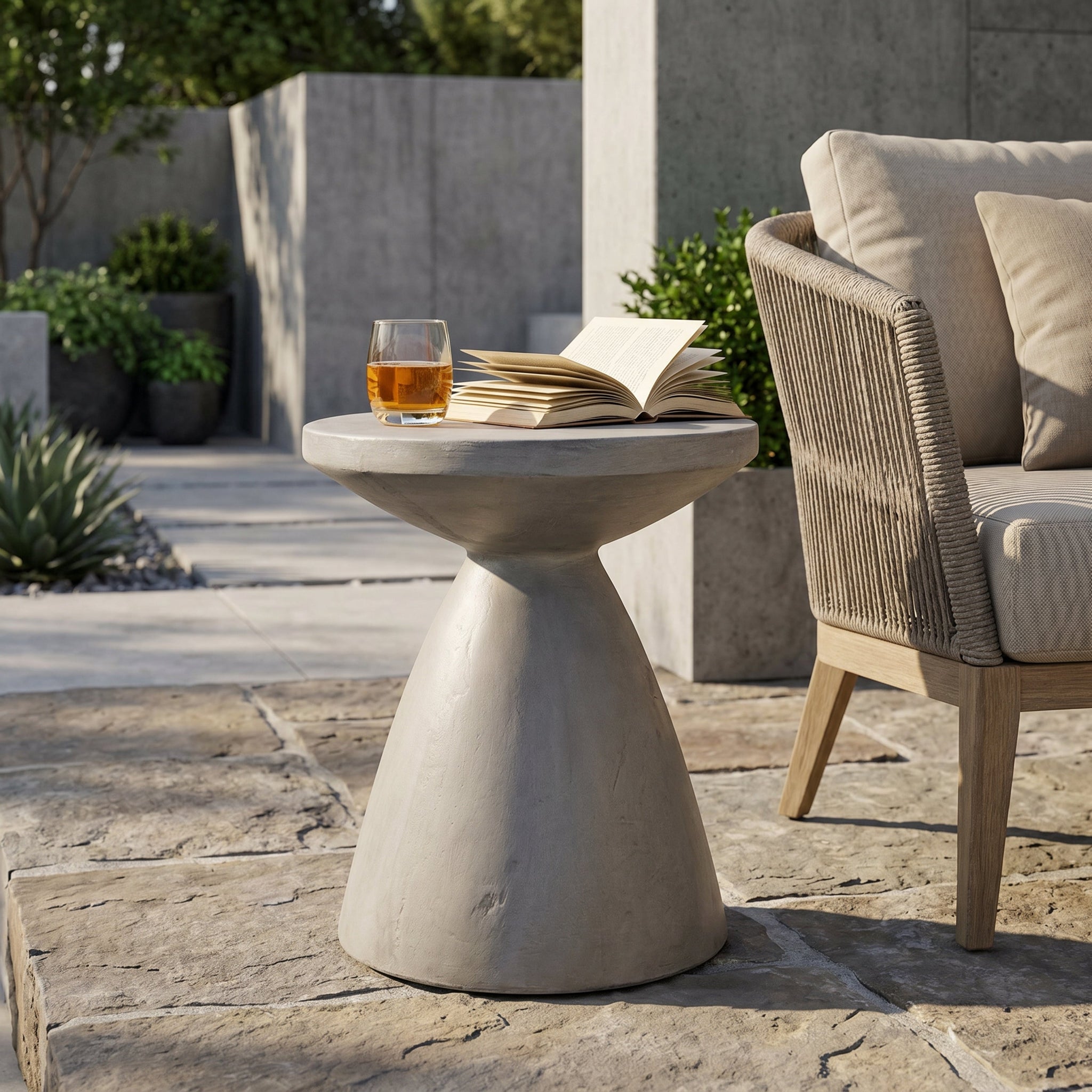 Outdoor Lightweight Concrete Side Table by HouseOfZazla