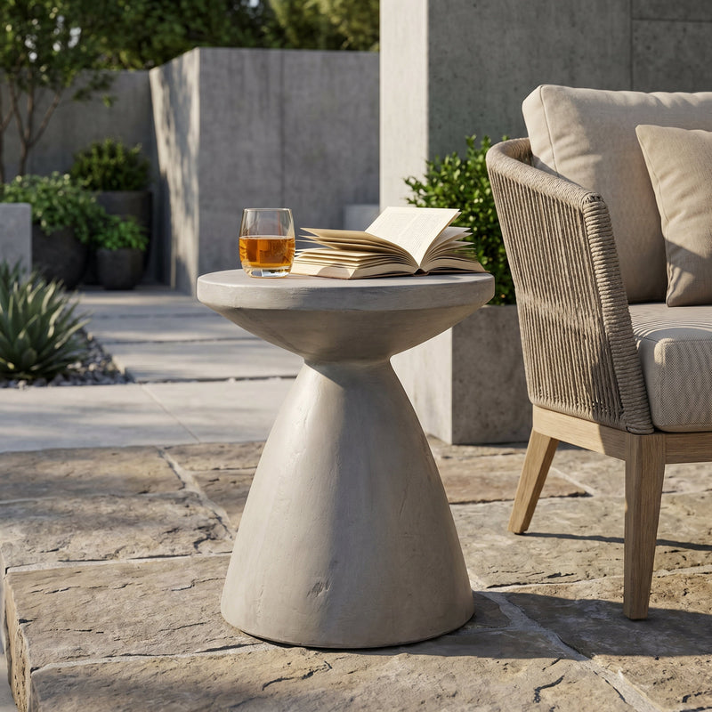 Outdoor Lightweight Concrete Side Table by HouseOfZazla