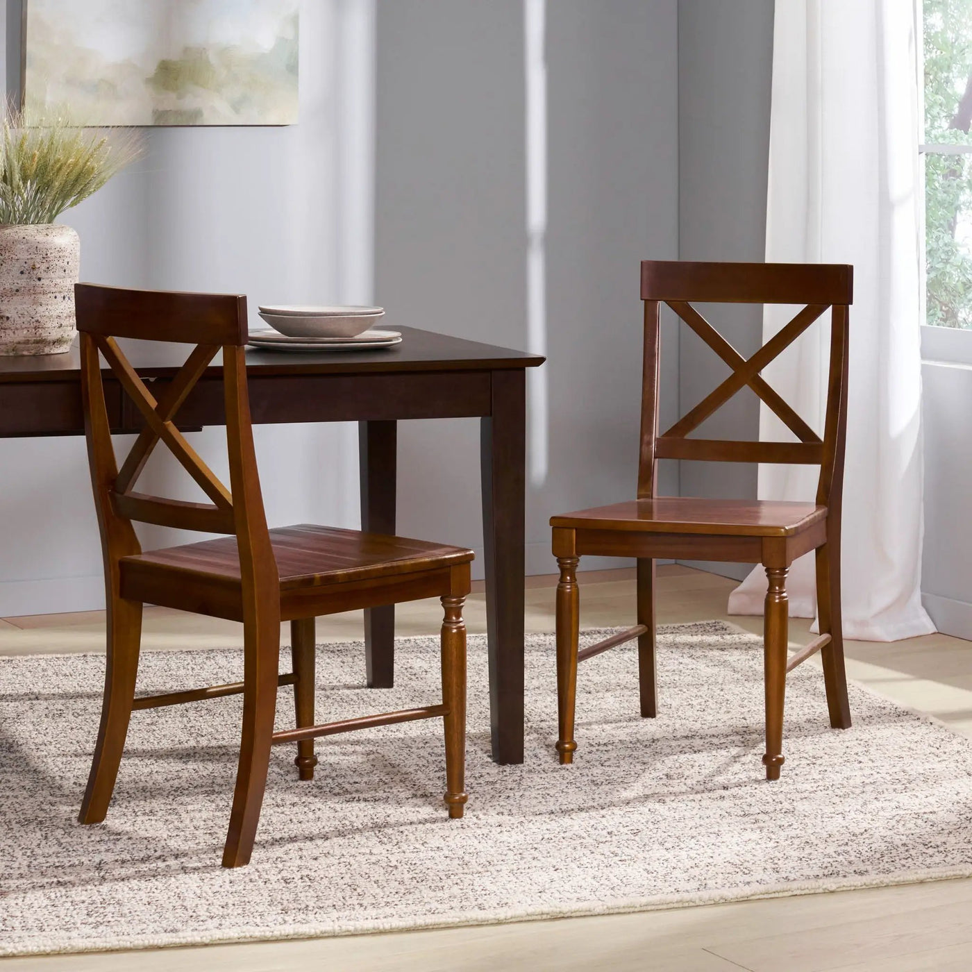 Dining Chair With X Shaped Back (Set of 2) by HouseOfZazla