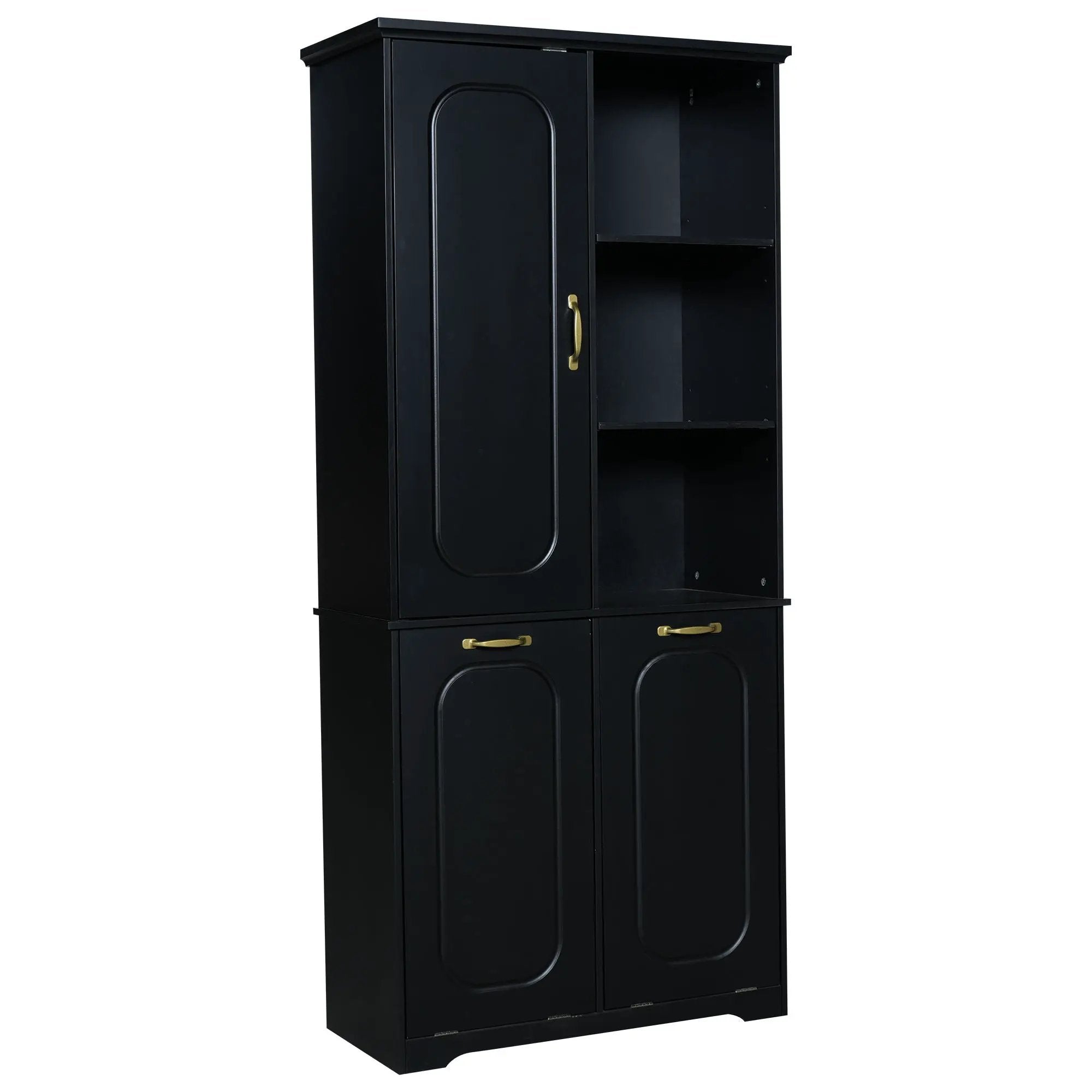 Freestanding Tall Storage Cabinet With 2 Tilt-Out Hampers by HouseOfZazla
