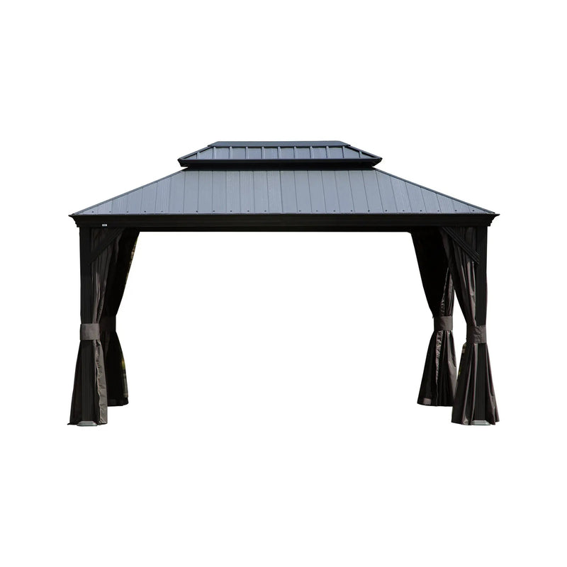 12'x16' Hardtop Gazebo with Resin Roof and Drainage Gutters by HouseOfZazla