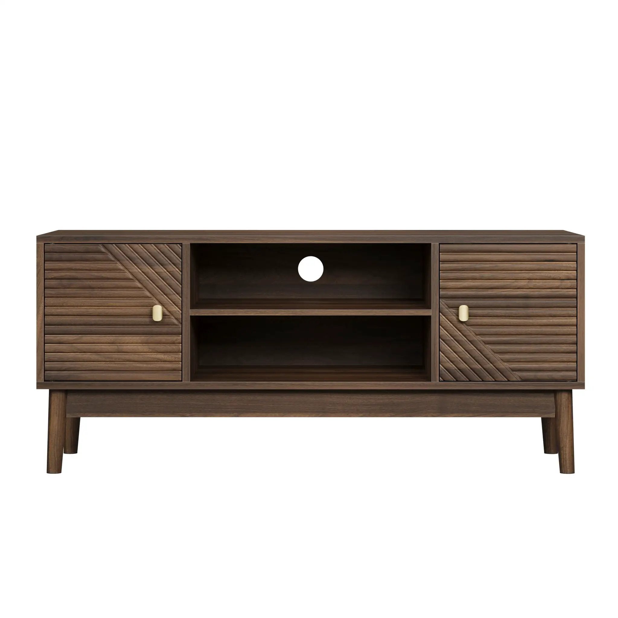 TV Stand, Entertainment Center With Storage, Media Console Table For Living Room - Walnut by Unique Piece Furniture