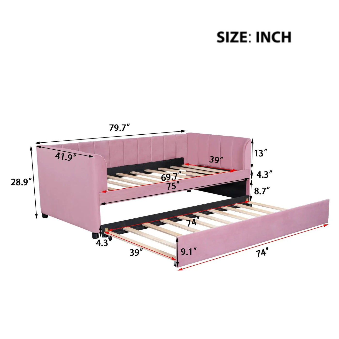 Upholstered Daybed With Ergonomic Design Backrest by HouseOfZazla