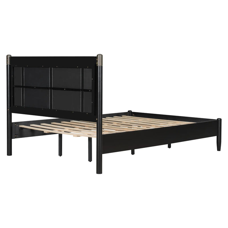 Solid Wood Queen Bed, Heavy Duty 500 lbs Support, No Box Spring Needed by HouseOfZazla