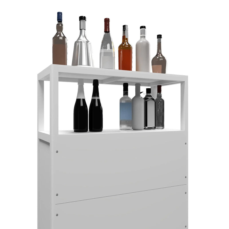 Bamboo Large Capacity Storage Cabinet With Shelves For Bathroom And Living Room - White by HouseOfZazla