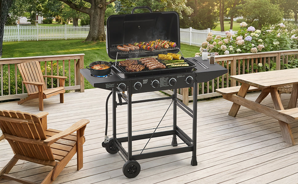 4 Burner Propane Gas BBQ Grill with Side Burner by HouseOfZazla