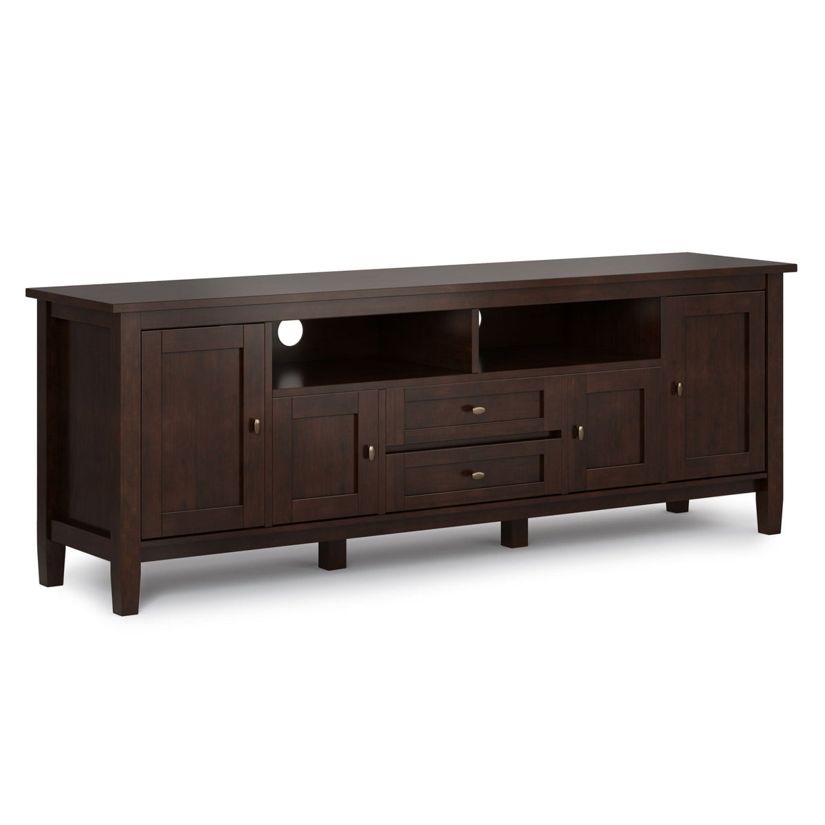 Handcrafted Solid Wood TV Media Stand with Ample Storage - Light Brown or White, photo 2 of 26