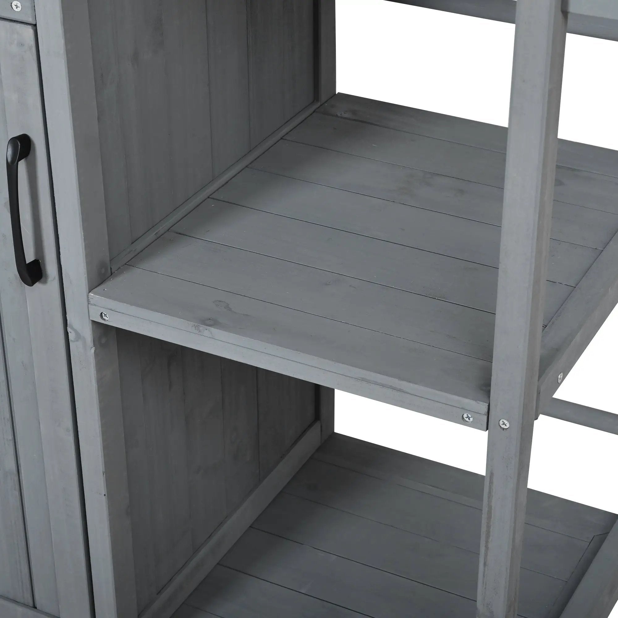 Outdoor Kitchen Island Fir Wood Prep Station with Stainless Steel Top by HouseOfZazla