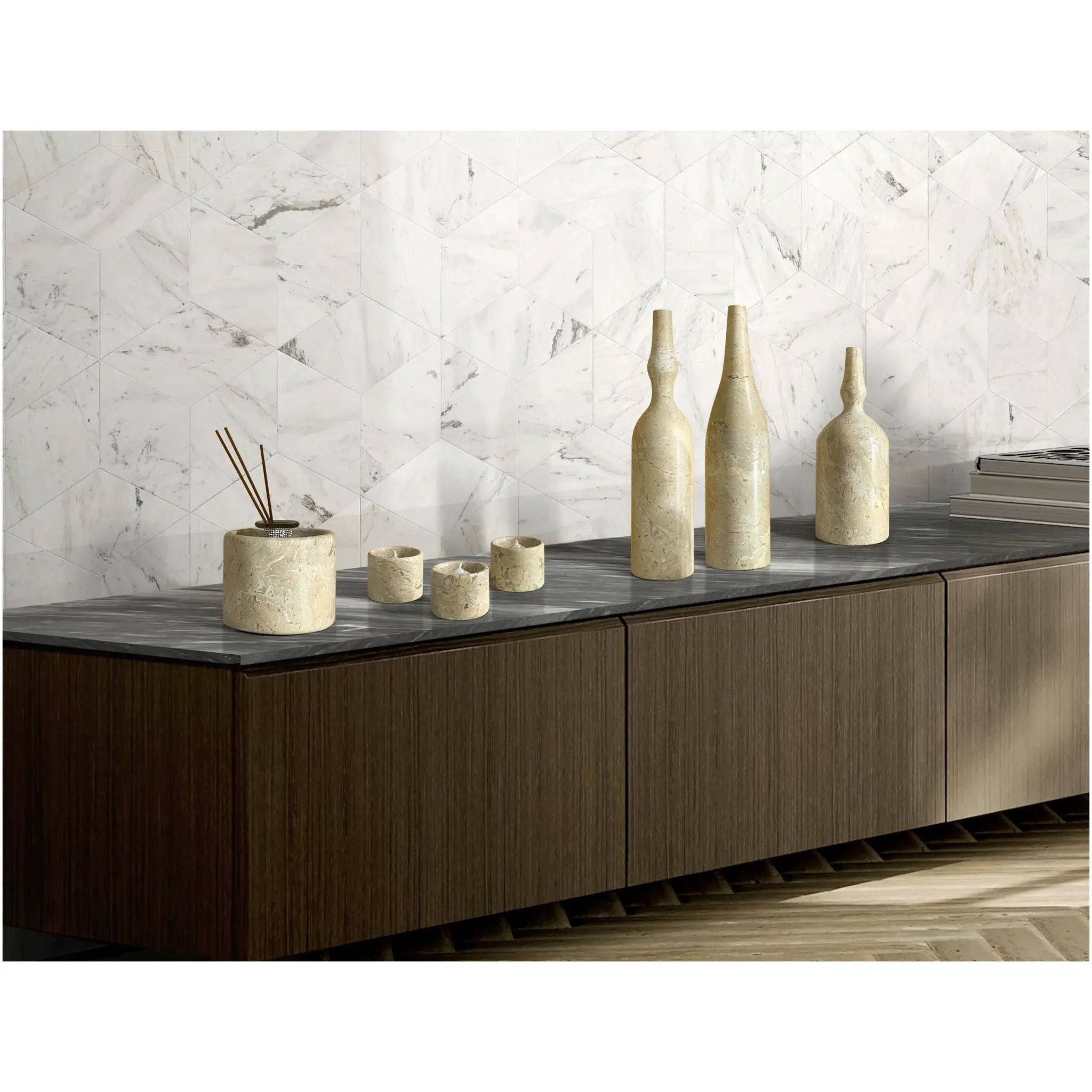 7 Pieces Luxury Natural Marble Living Room Accessories Set by HouseOfZazla