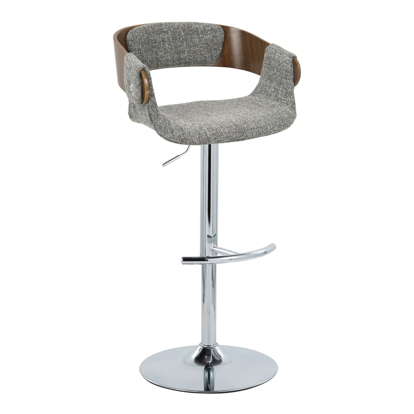 Elisa - Mid Century Modern Adjustable Barstool With Swivel With Rounded T Footrest (Set of 2) by HouseOfZazla