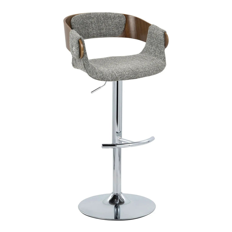 Elisa - Mid Century Modern Adjustable Barstool With Swivel With Rounded T Footrest (Set of 2) by HouseOfZazla