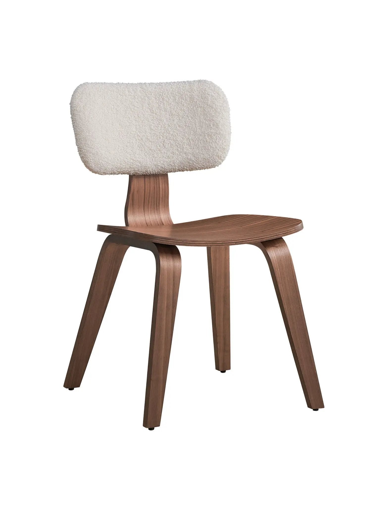 Casson - Boucle 7 Walnut Side Chair (Set of 2) - White / Walnut by HouseOfZazla
