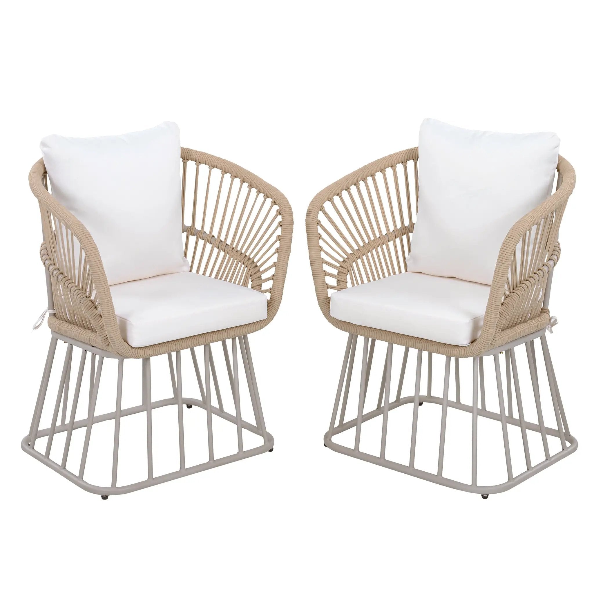 Outdoor Dining Chair MP1 - Teak Finish Wicker & Steel Frame by HouseOfZazla