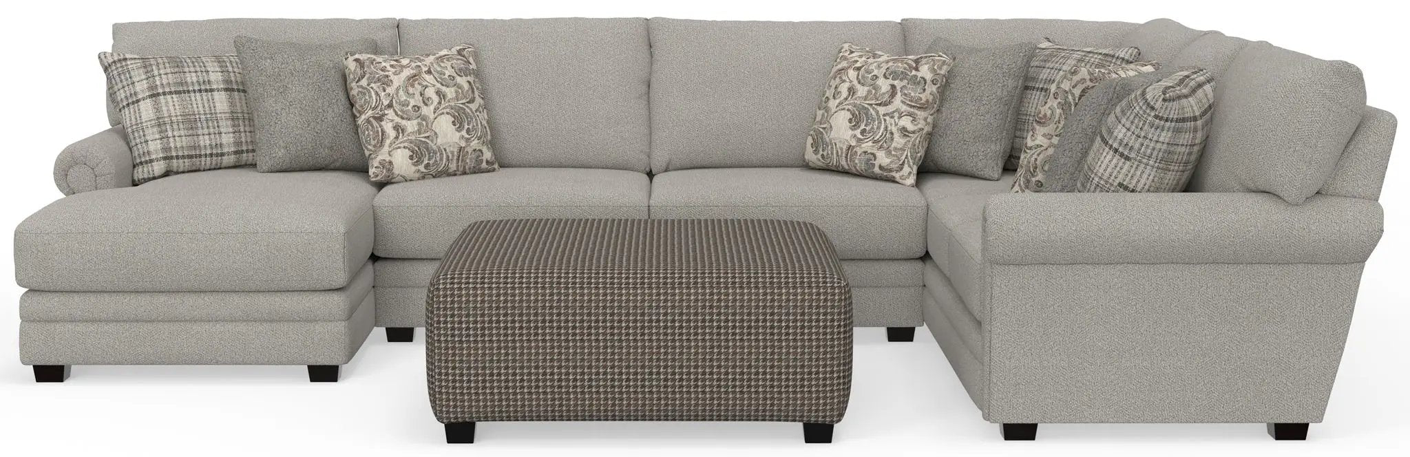 Livingston - Sectional With Comfort Coil Seating, 40" Cocktail Ottoman And Accent Pillows Included by Unique Piece Furniture