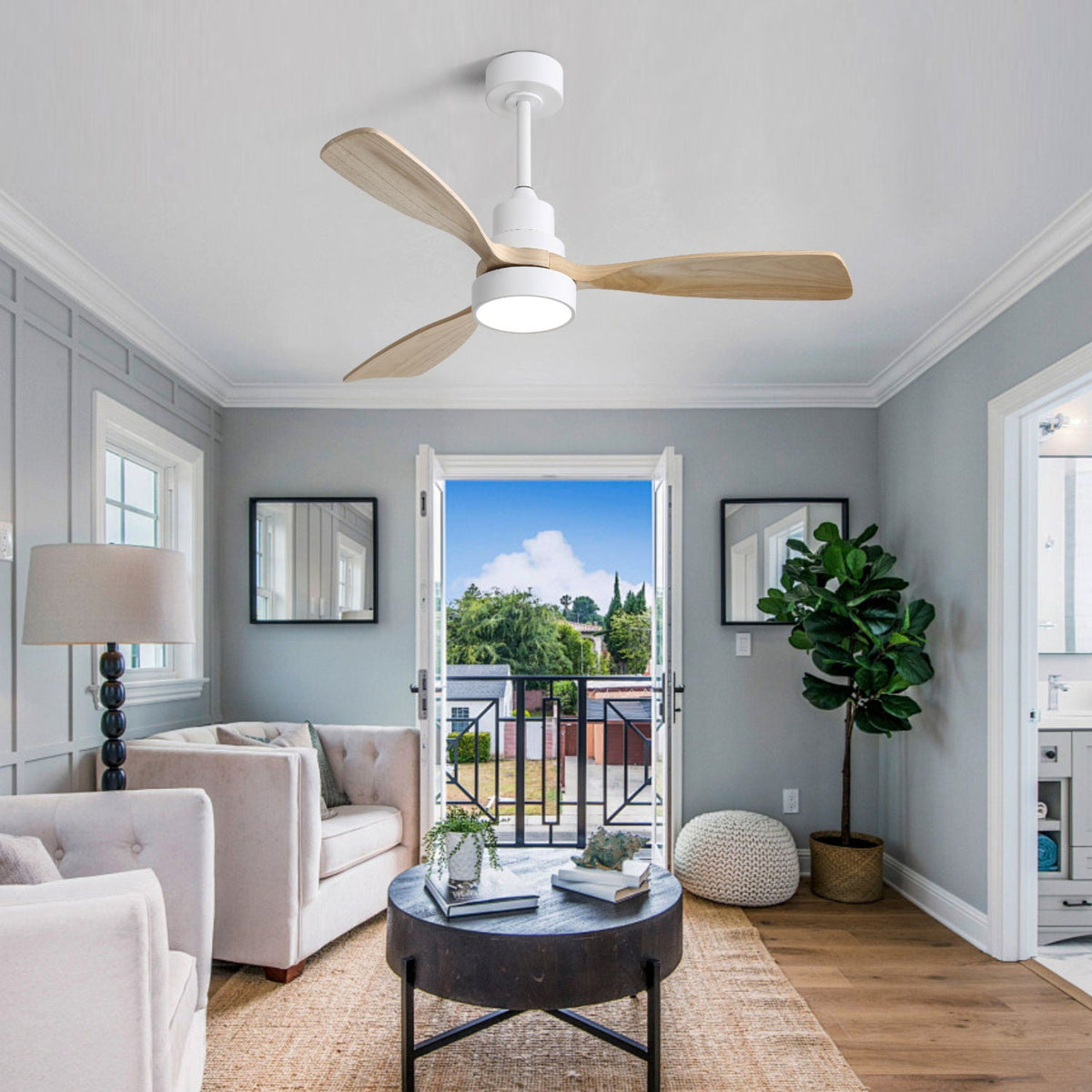 Indoor Ceiling Fan With Dimmable LED Light, 6 Speed Remote ControlLED DC Motor, Reversible Blades, photo 6 of 14