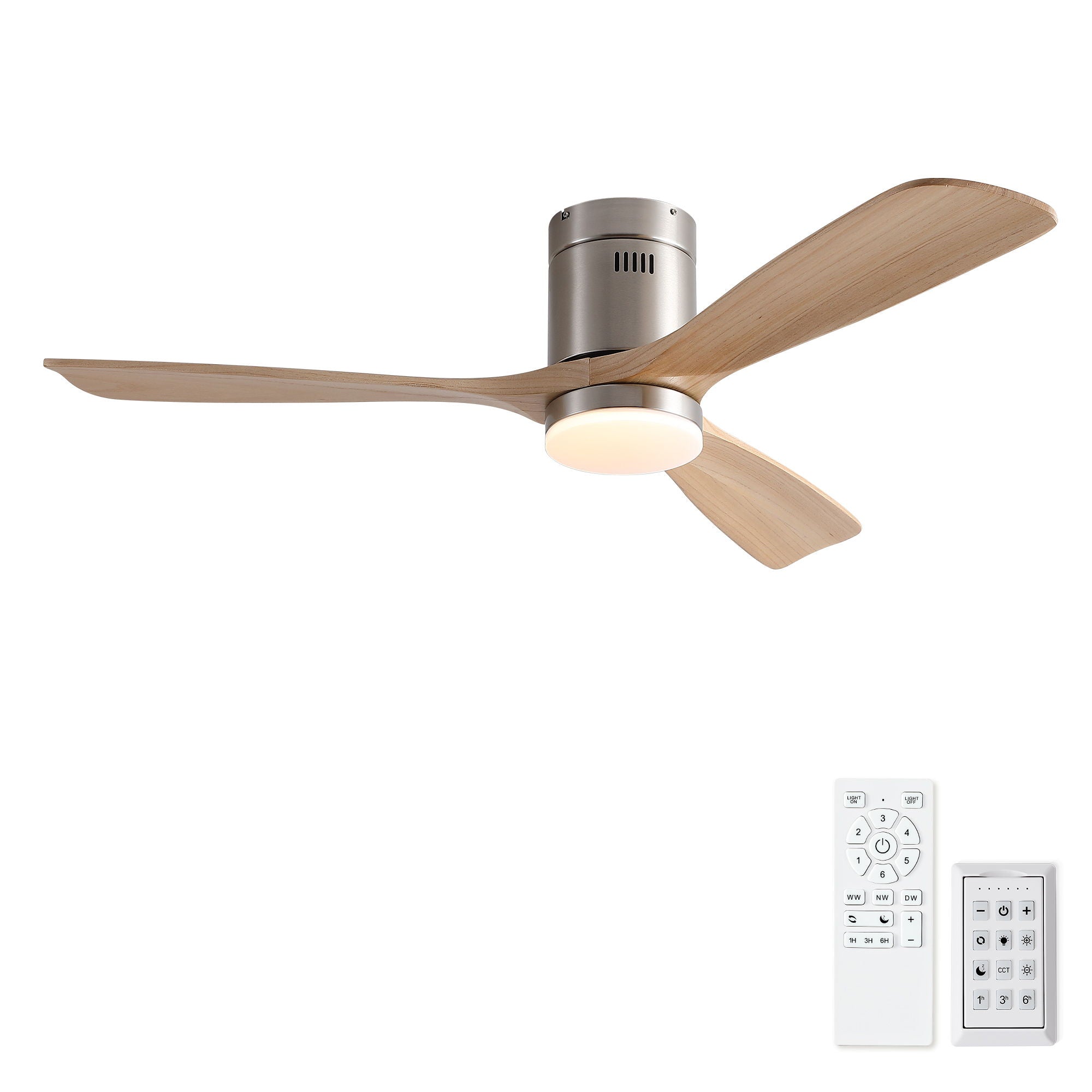 Low Profile Flush Mount Intergrated LED Ceiling Fan With Light And Silent Reversible Motor by HouseOfZazla
