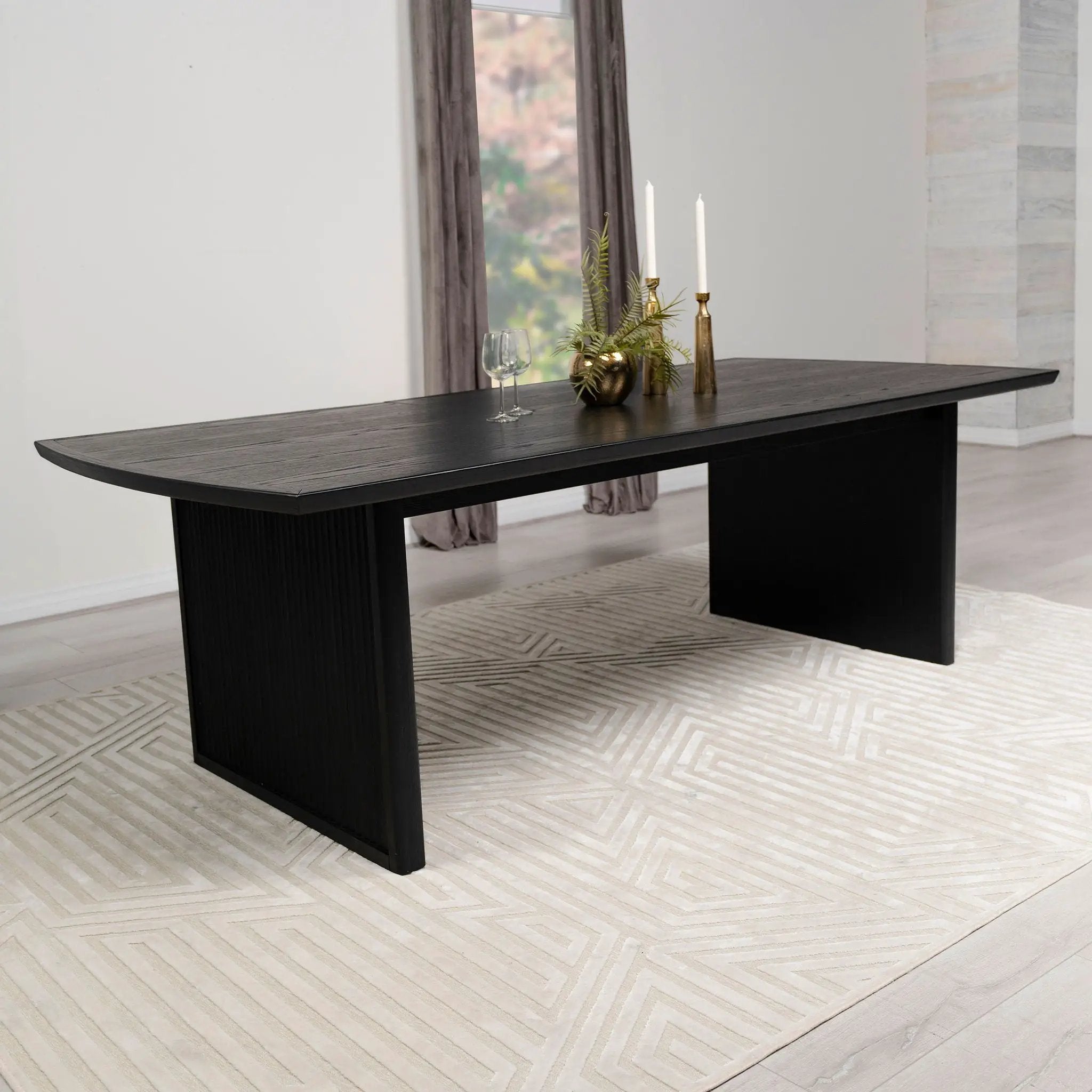Brookmead 100-inch Extension Leaf Dining Table Black by Unique Piece Furniture