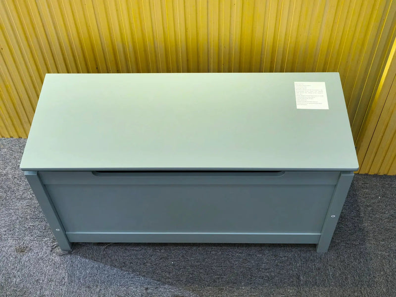 Kids Wooden Toy Box Storage with Safety Hinged Lid for Ages 2+ (Sage) by HouseOfZazla