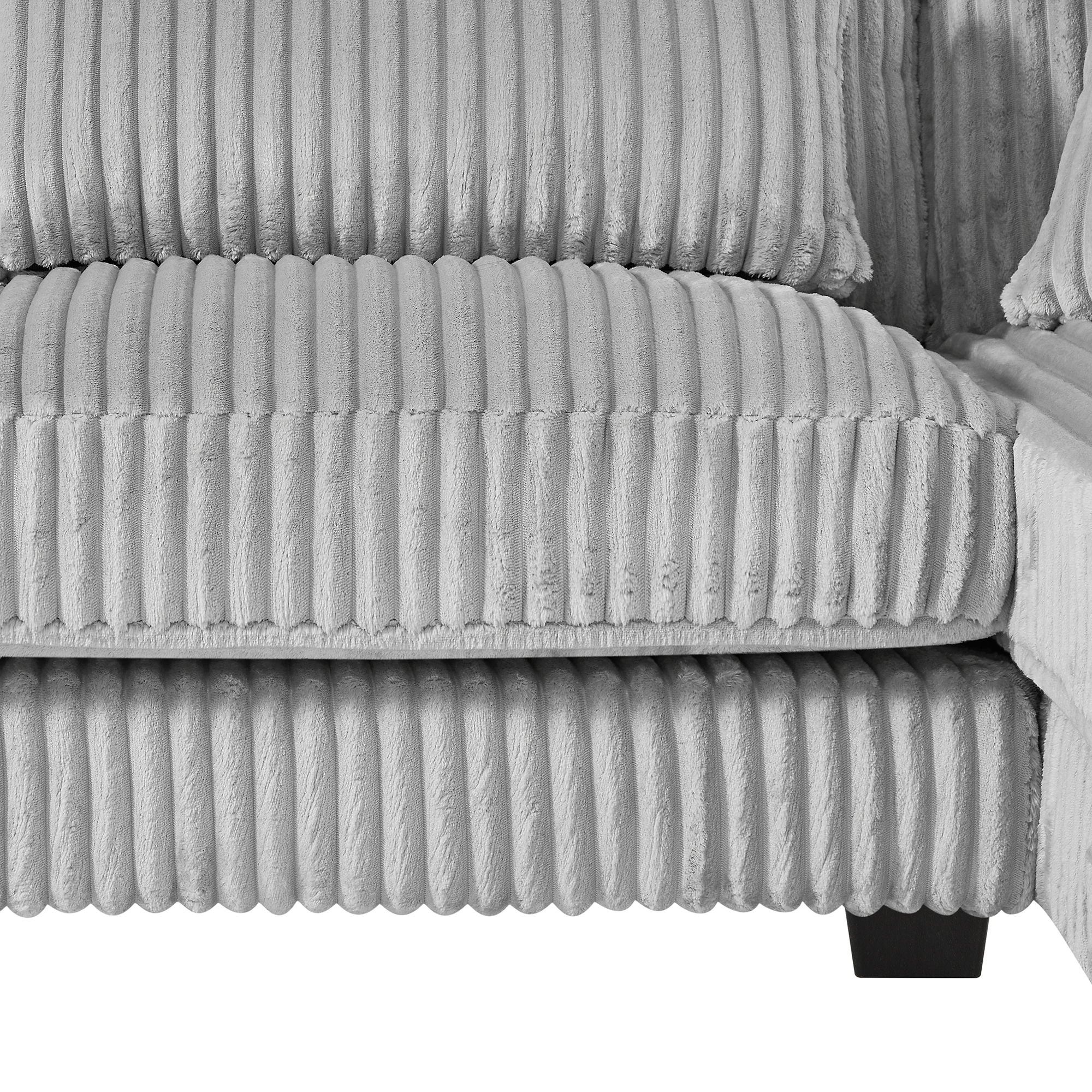 U - Shaped Sectional Sofa With Chaise Lounge, Oversized Living Room Sofa - Gray by HouseOfZazla
