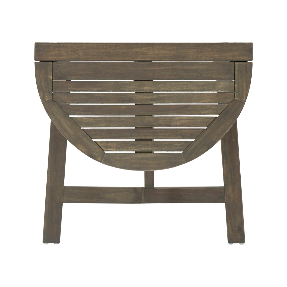 Acacia Wood Outdoor Half-Round Folding Bistro Table with Folding Design - Grey or Natural, photo 9 of 10