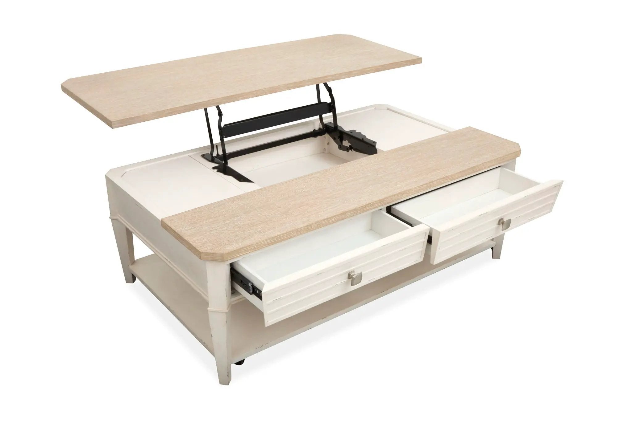 Echo Isles - Lift Top Storage Cocktail Table With Casters - Sea Pearl And Driftwood by Unique Piece Furniture