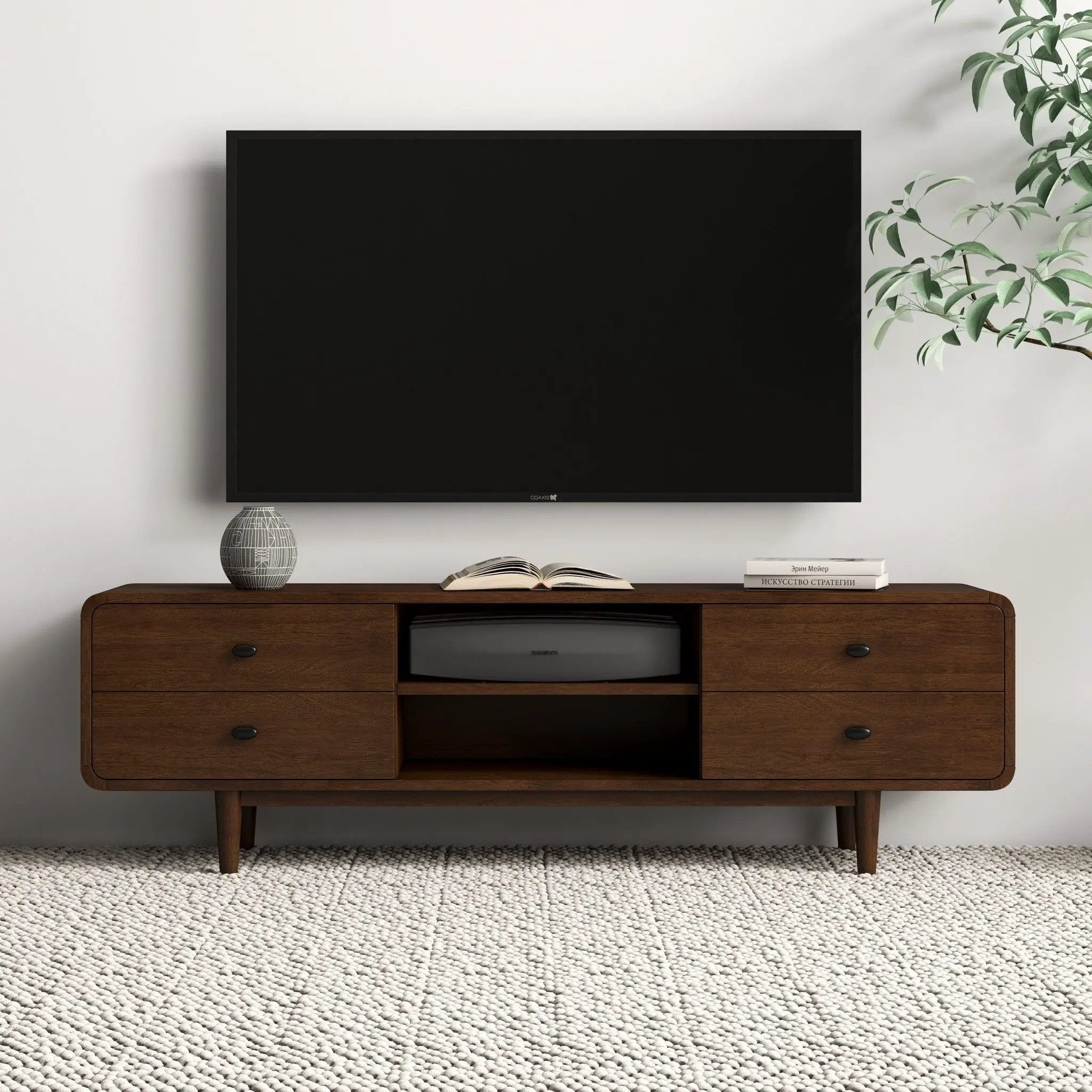 Alexa - TV Stand - Dark Brown / Wood by HouseOfZazla