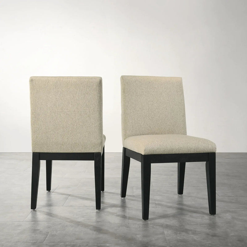 Roundhill Furniture - Rocco Contemporary Solid Wood Dining Chairs (Set of 2) - Beige by HouseOfZazla
