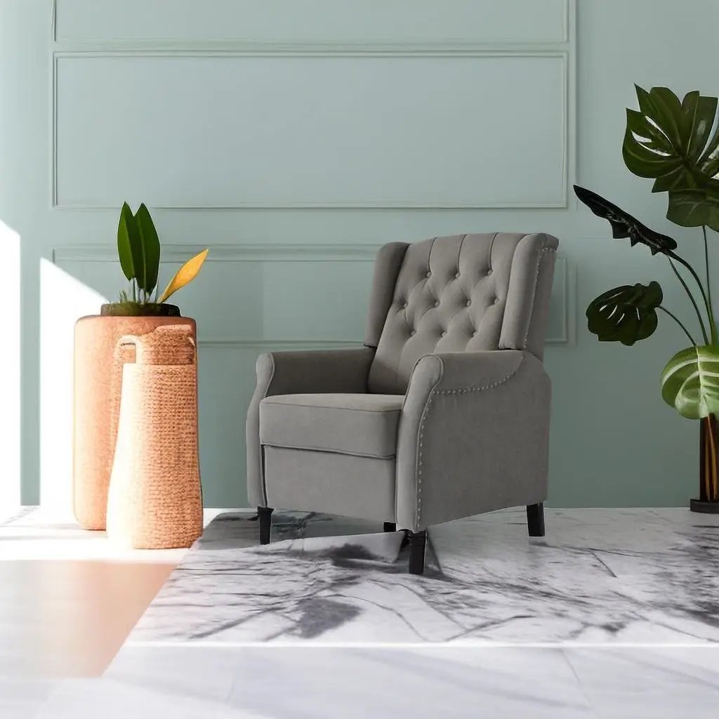 Brand New Recliner Sofa Cozy Soft Living Room Sofa Chair - Light Gray by Unique Piece Furniture