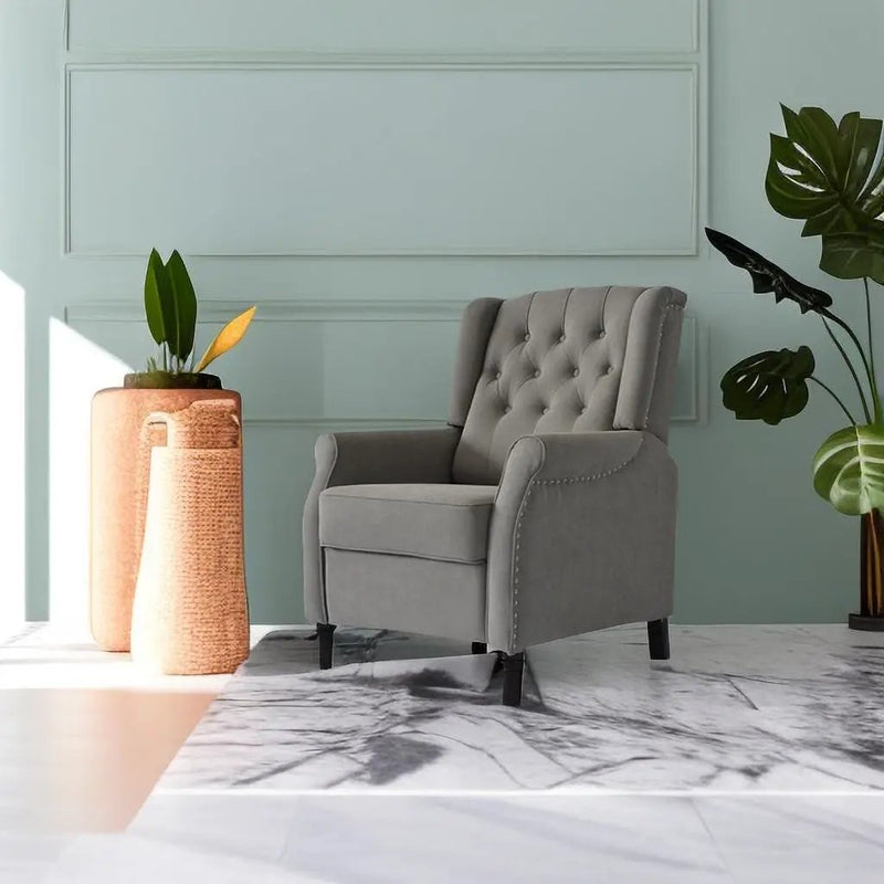 Brand New Recliner Sofa Cozy Soft Living Room Sofa Chair - Light Gray by HouseOfZazla