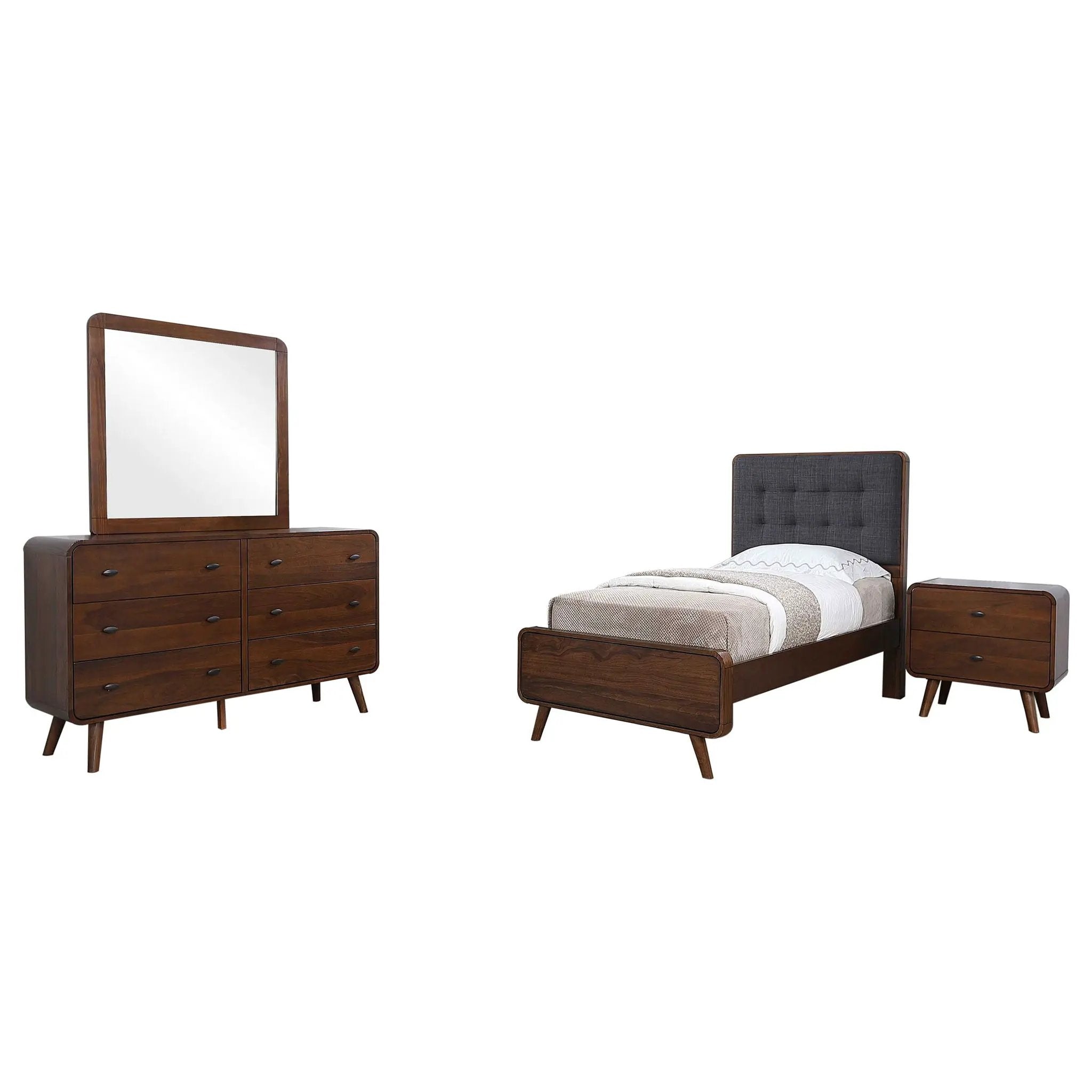 Robyn 4-piece Twin Bedroom Set Dark Walnut by Unique Piece Furniture