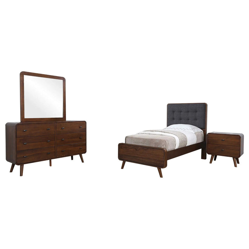 Robyn 4-piece Twin Bedroom Set Dark Walnut by Unique Piece Furniture