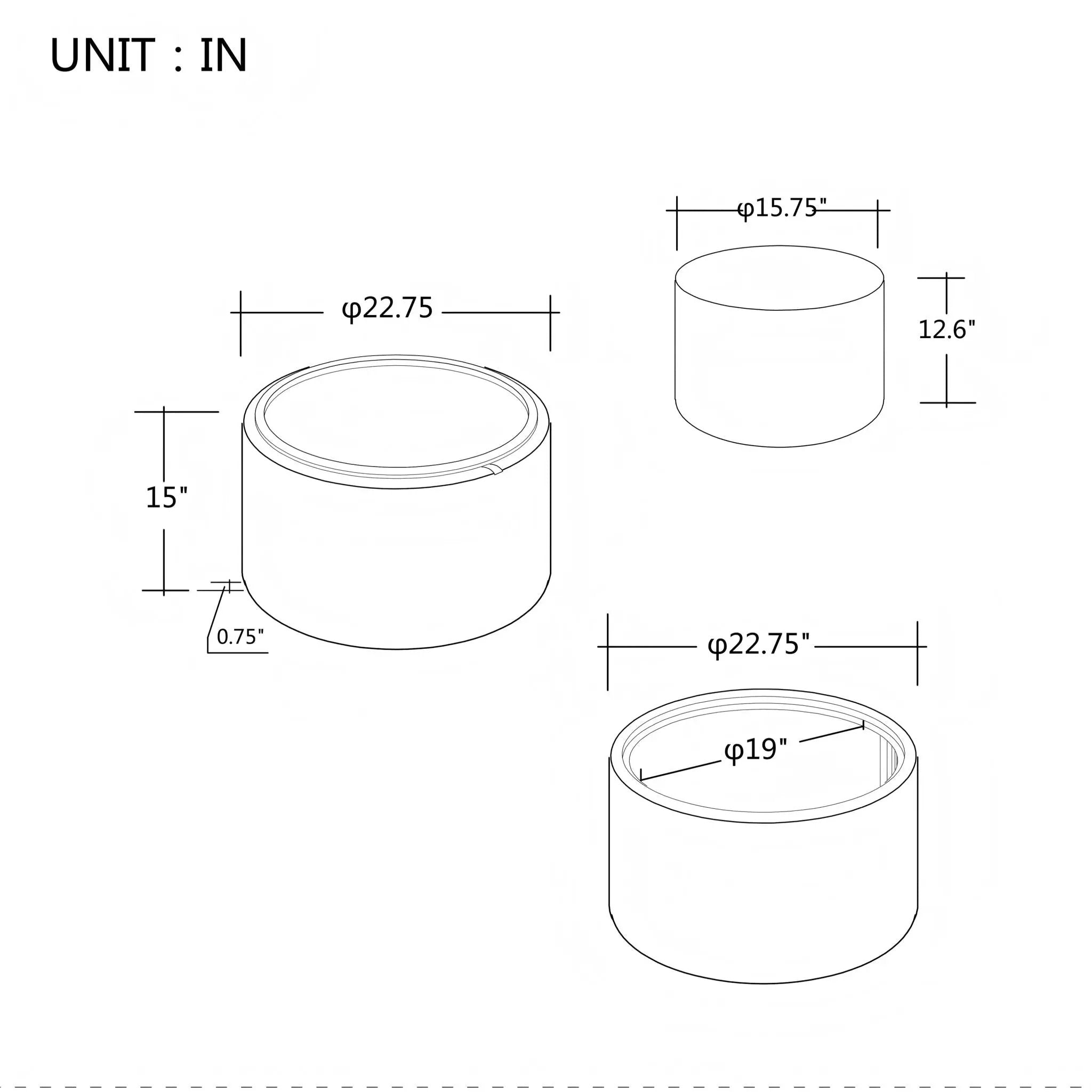 Nesting Ottomans, Round Coffee Table & Bench With Tray (Set of 2) by Unique Piece Furniture