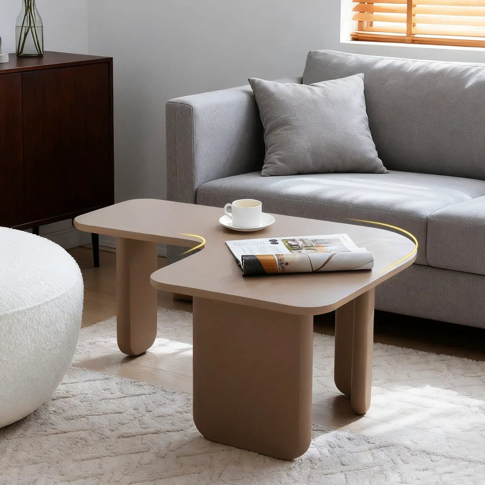 L-Shape Coffee Table For Living Room by Unique Piece Furniture