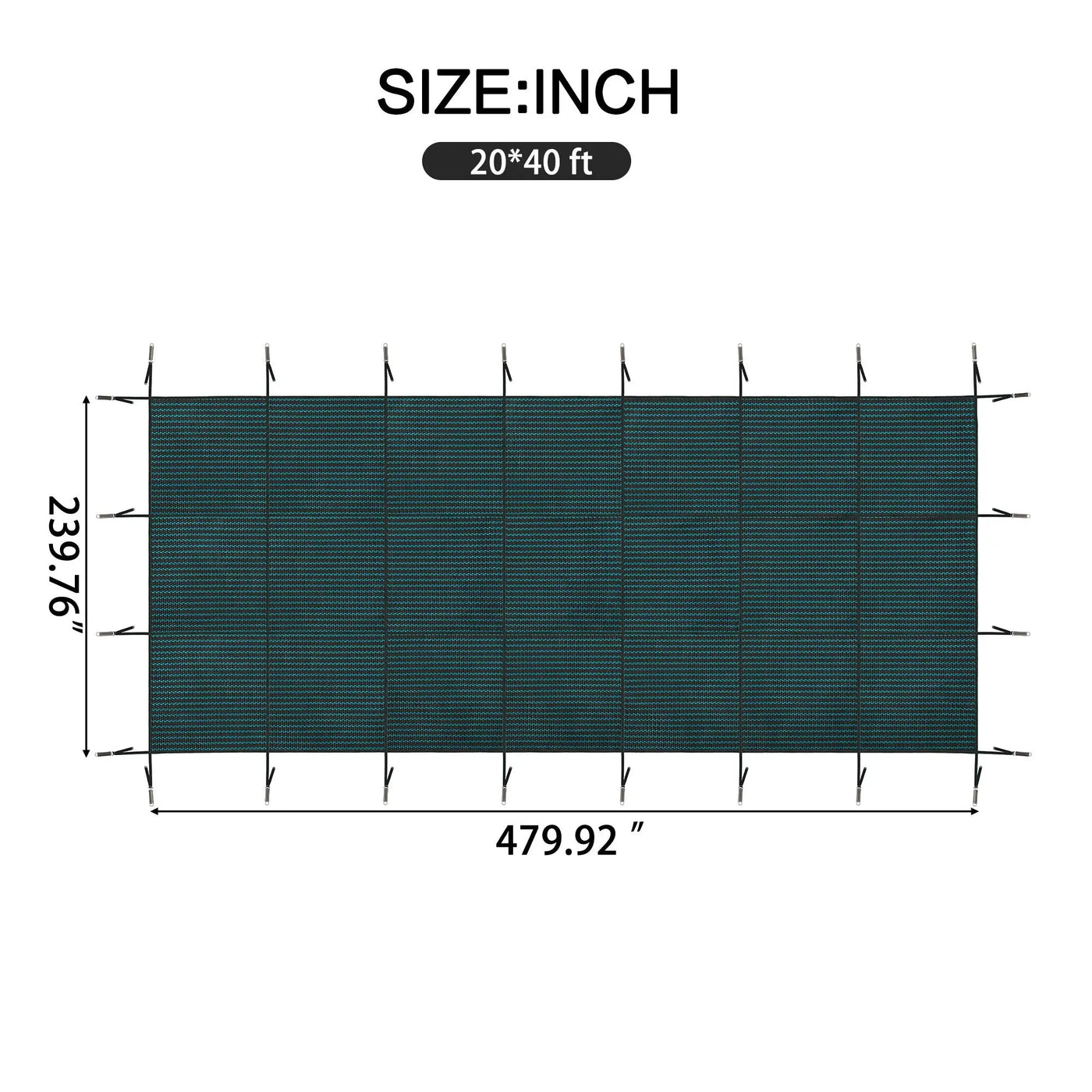 Swimming Pool Safety Cover, Fits 20x40ft Rectangular Pools by HouseOfZazla