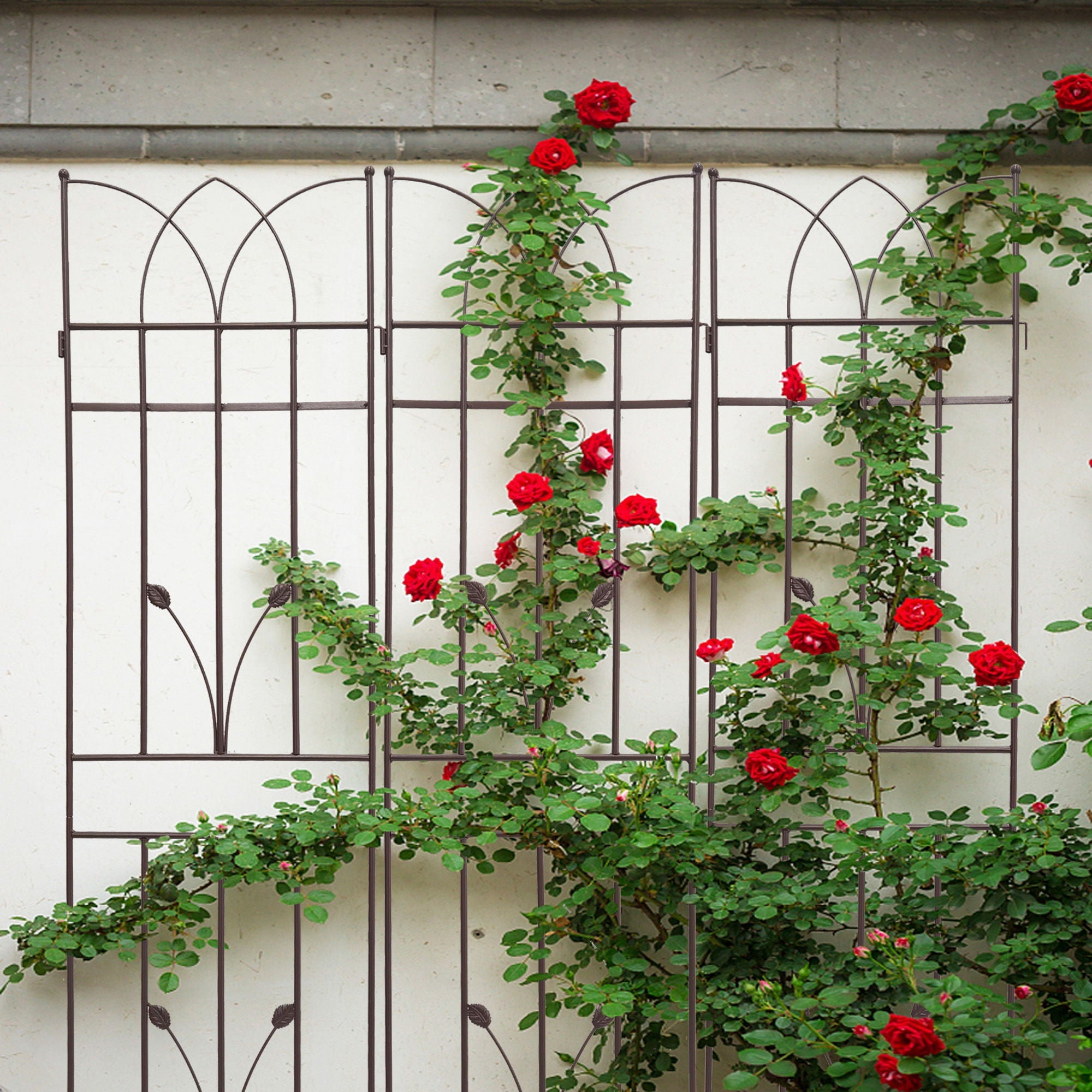 Metal Garden Trellis Rustproof For Climbing Plants Outdoor Flower Support by HouseOfZazla